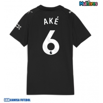 Camisa de Futebol Manchester City Nathan Ake #6 Equipamento Secundário Mulheres 2025-26 Manga Curta